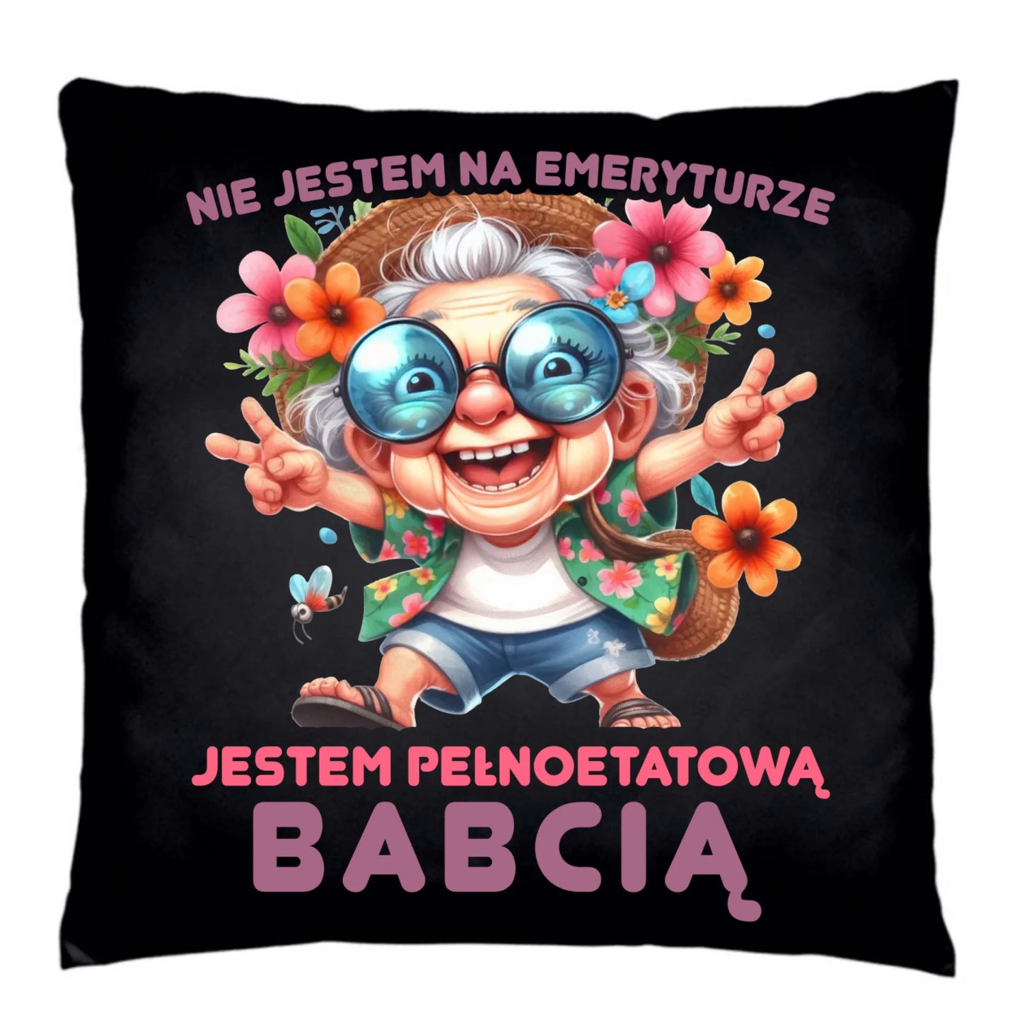 Poduszka dekoracyjna dla babci - Pełnoetatowa babcia B20 - StoryCups.pl