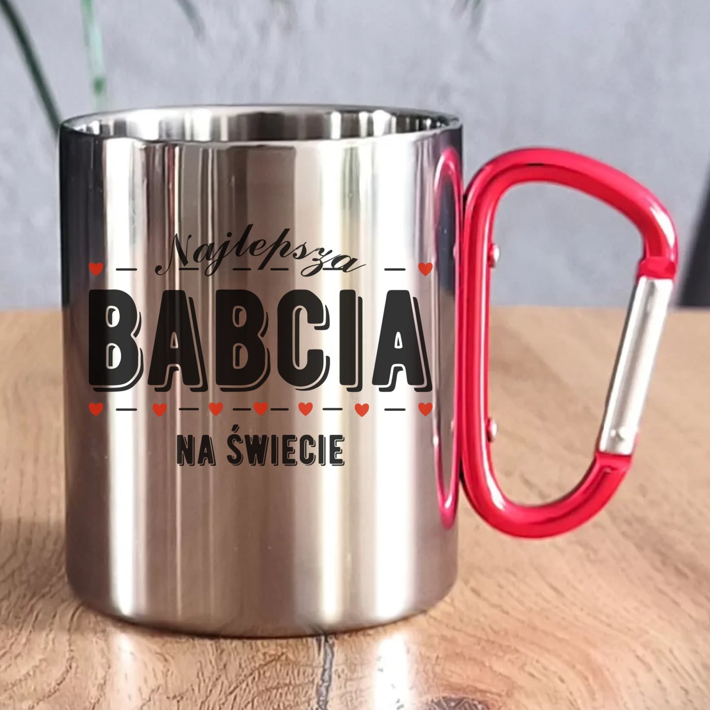Kubek metalowy dla babci - Najlepsza babcia na świecie B23 - StoryCups.pl