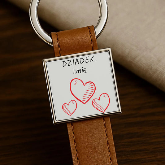 Brelok dla dziadka - Serca - personalizowany D01 - StoryCups.pl
