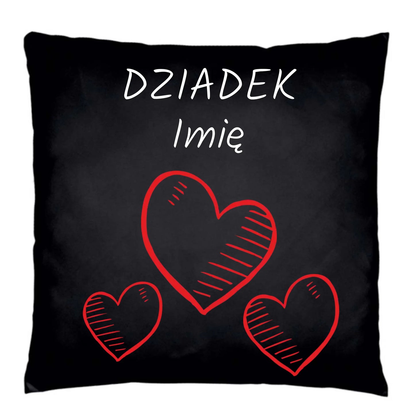 Poduszka dekoracyjna dla dziadka - Serca - personalizowana D01 - StoryCups.pl