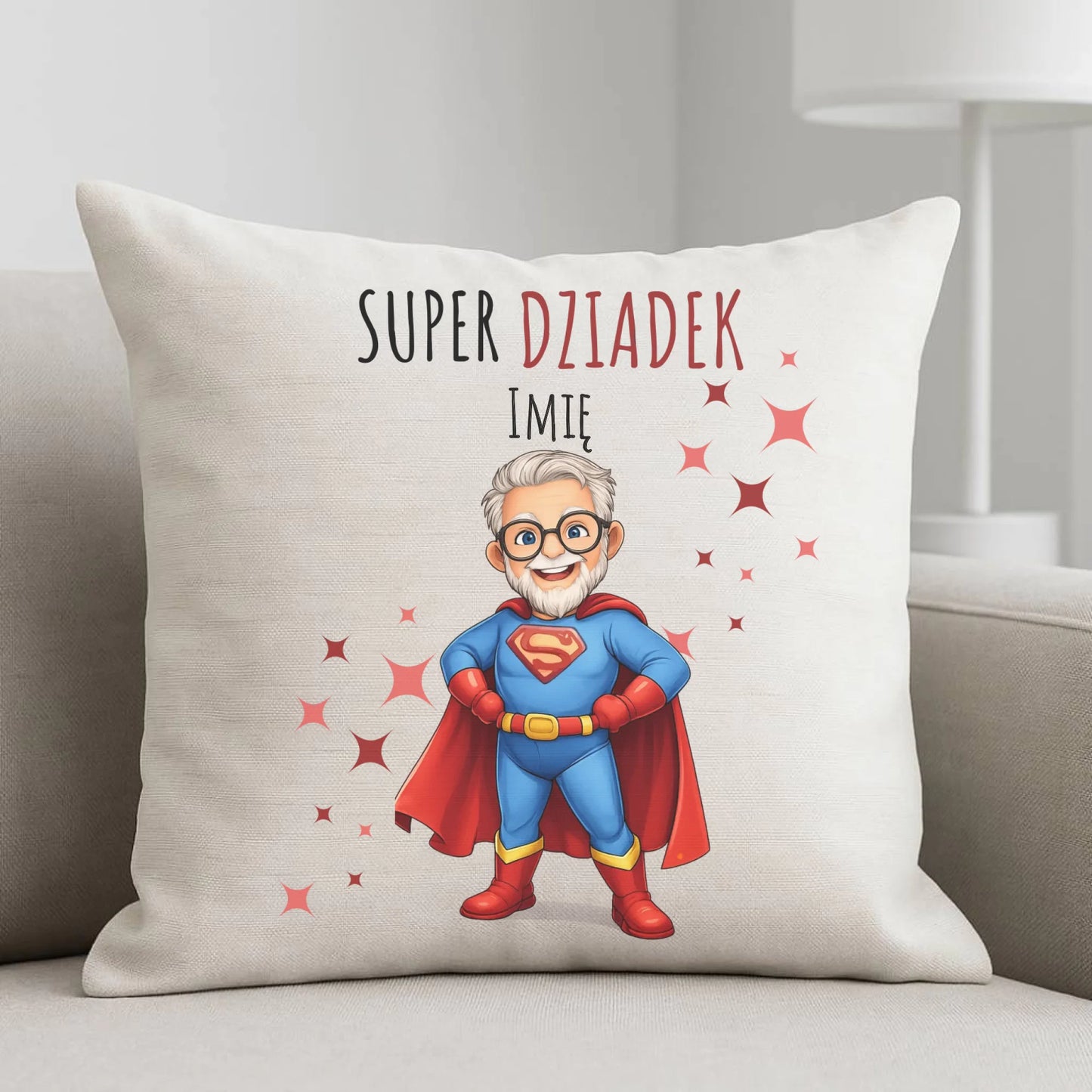 Poduszka dla dziadka - Super Dziadek - personalizowana D02 - StoryCups.pl