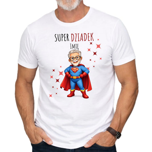 Koszulka dla dziadka - Super Dziadek - personalizowana D02 - StoryCups.pl