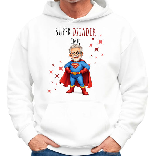 Bluza z kapturem dla dziadka - Super Dziadek - personalizowana D02 - StoryCups.pl