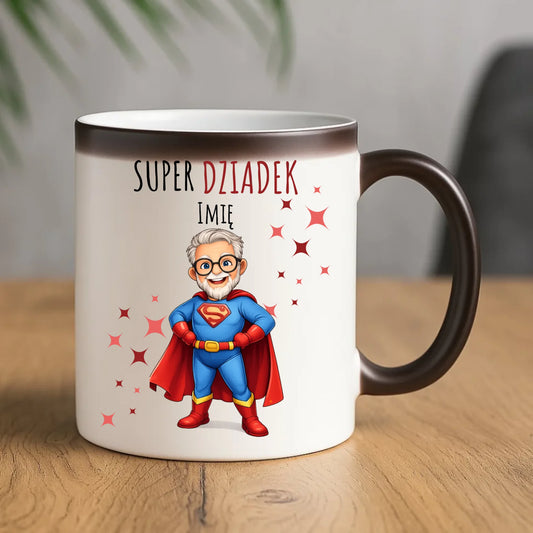 Kubek magiczny dla dziadka - Super Dziadek - personalizowany D02 - StoryCups.pl