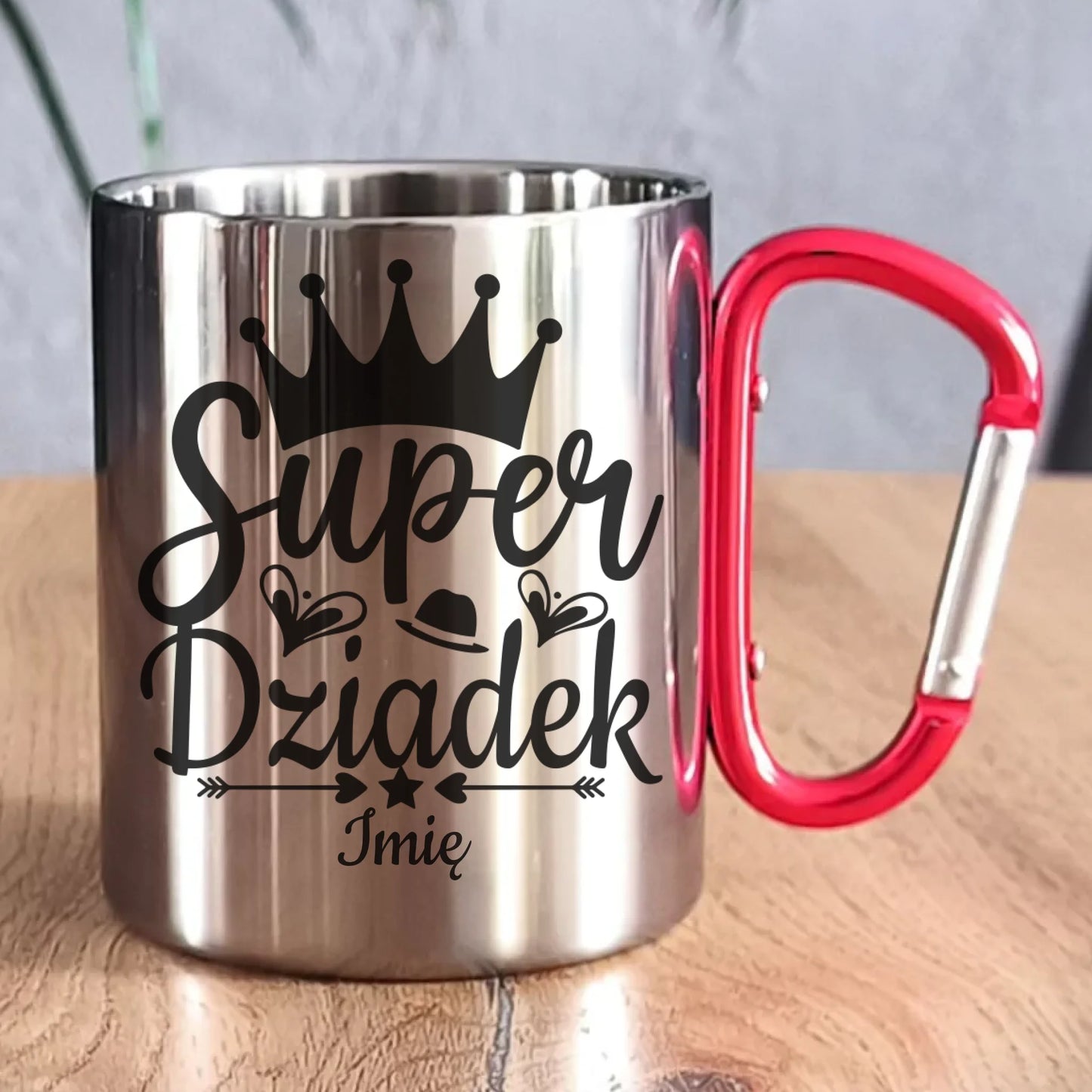 Kubek metalowy dla dziadka - Super Dziadek - personalizowany D03 - StoryCups.pl