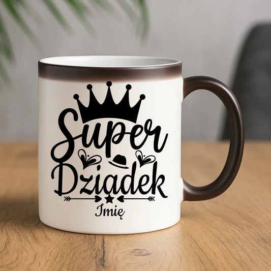 Kubek magiczny dla dziadka - Super Dziadek - personalizowany D03 - StoryCups.pl