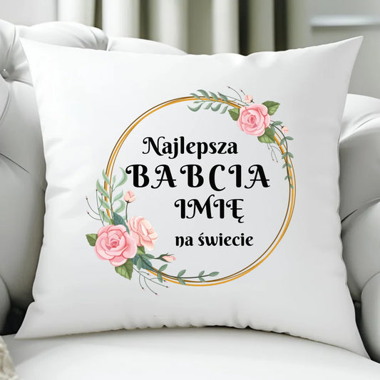 Poduszka dla babci - Najlepsza babcia na Świecie - personalizowana B04 - StoryCups.pl