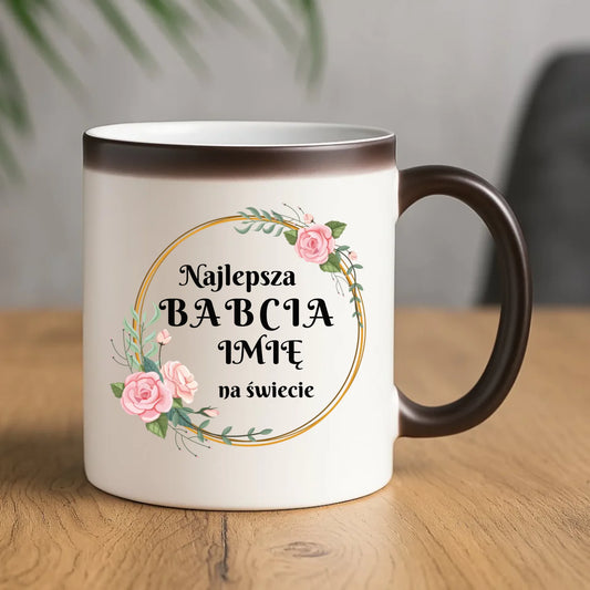 Kubek magiczny dla babci - Najlepsza babcia na Świecie - personalizowany B04 - StoryCups.pl