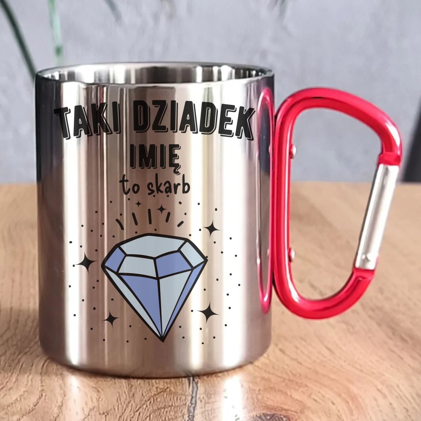 Kubek metalowy dla dziadka - Taki Dziadek to skarb - personalizowany D06 - StoryCups.pl