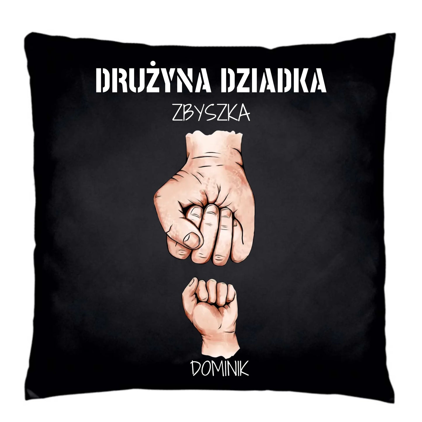 Poduszka dekoracyjna dla dziadka - Drużyna dziadka 1-6 imion wnuków - personalizowana D07 - StoryCups.pl