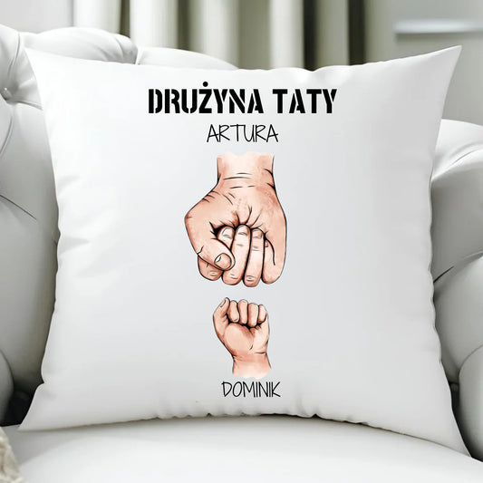 Poduszka dla taty - Drużyna taty 1-6 imion dzieci - personalizowana DT01