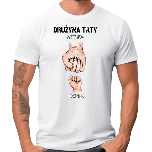 Koszulka dla taty - Drużyna taty 1-6 imion dzieci - personalizowana DT01