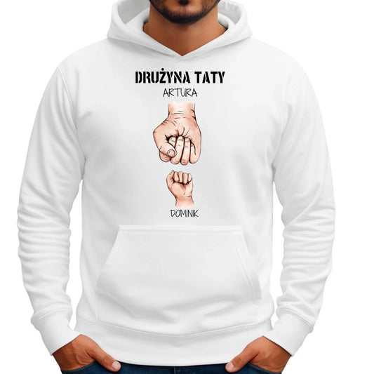 Bluza z kapturem dla taty - Drużyna taty 1-6 imion dzieci - personalizowana DT01
