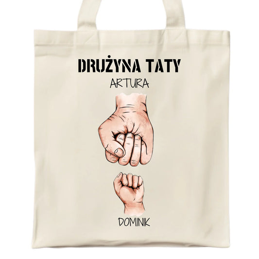 Torba dla taty - Drużyna taty 1-6 imion dzieci - personalizowana DT01