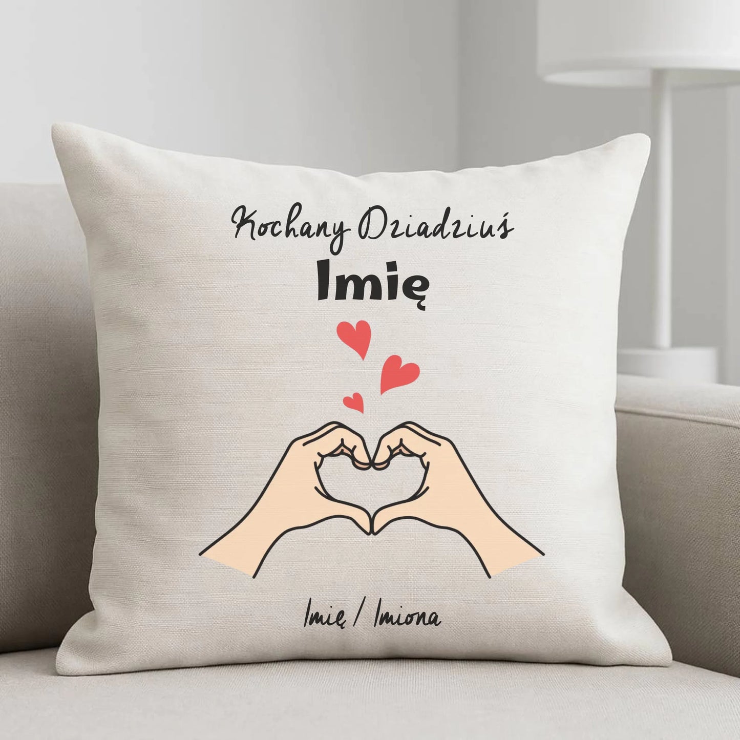 Poduszka dla dziadka - Kochany Dziadek podpis - personalizowana D13 - StoryCups.pl