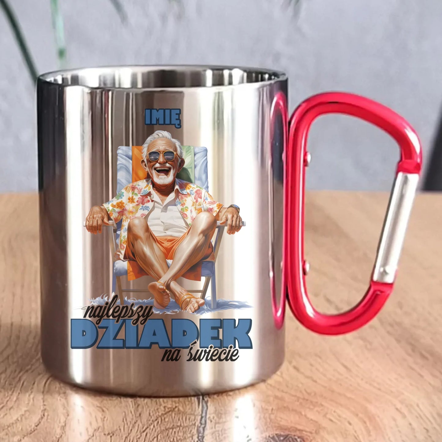 Kubek metalowy dla dziadka - Najlepszy Dziadek na świecie - personalizowany D14 - StoryCups.pl