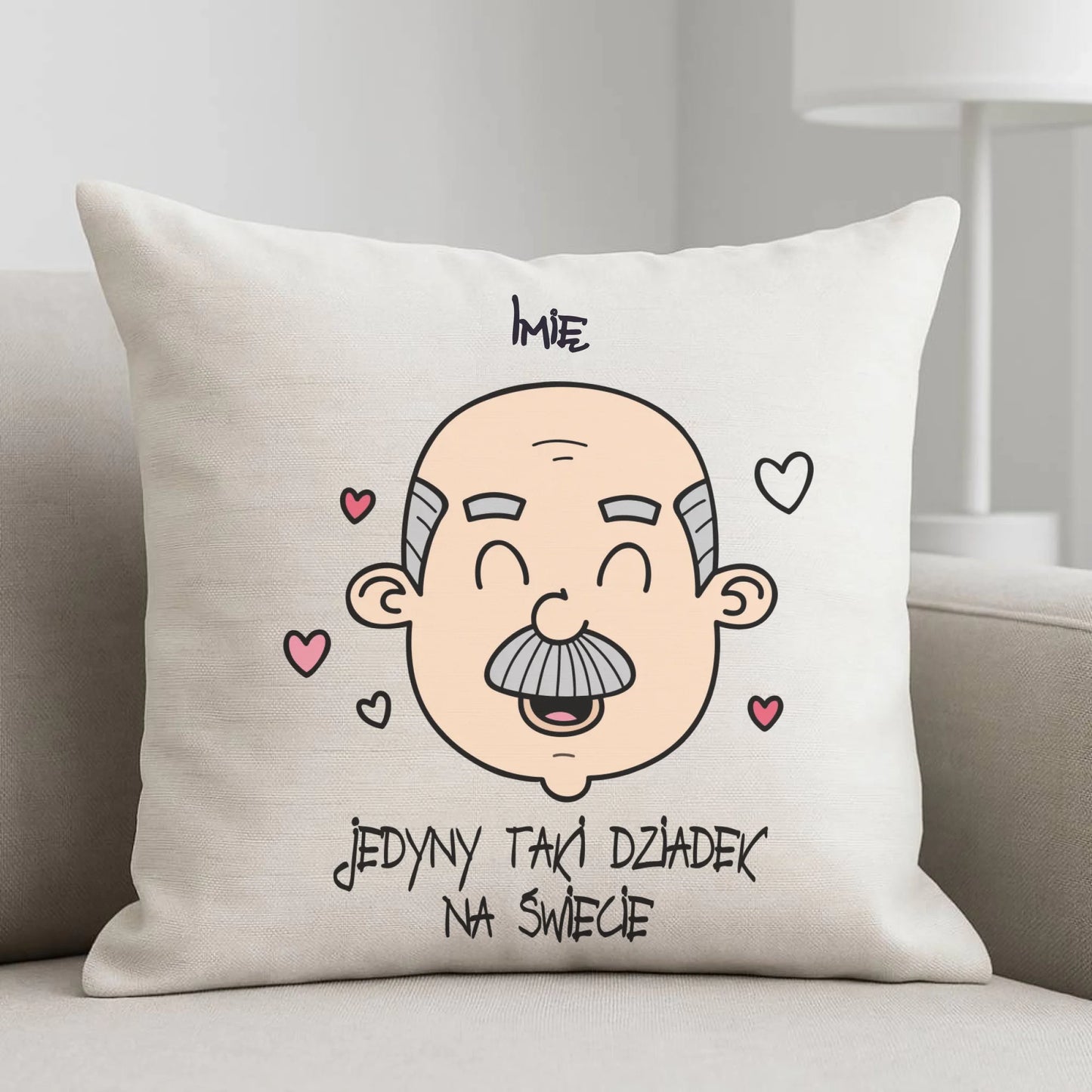 Poduszka dla dziadka - Jedyny taki dziadek na świecie - personalizowana D15 - StoryCups.pl