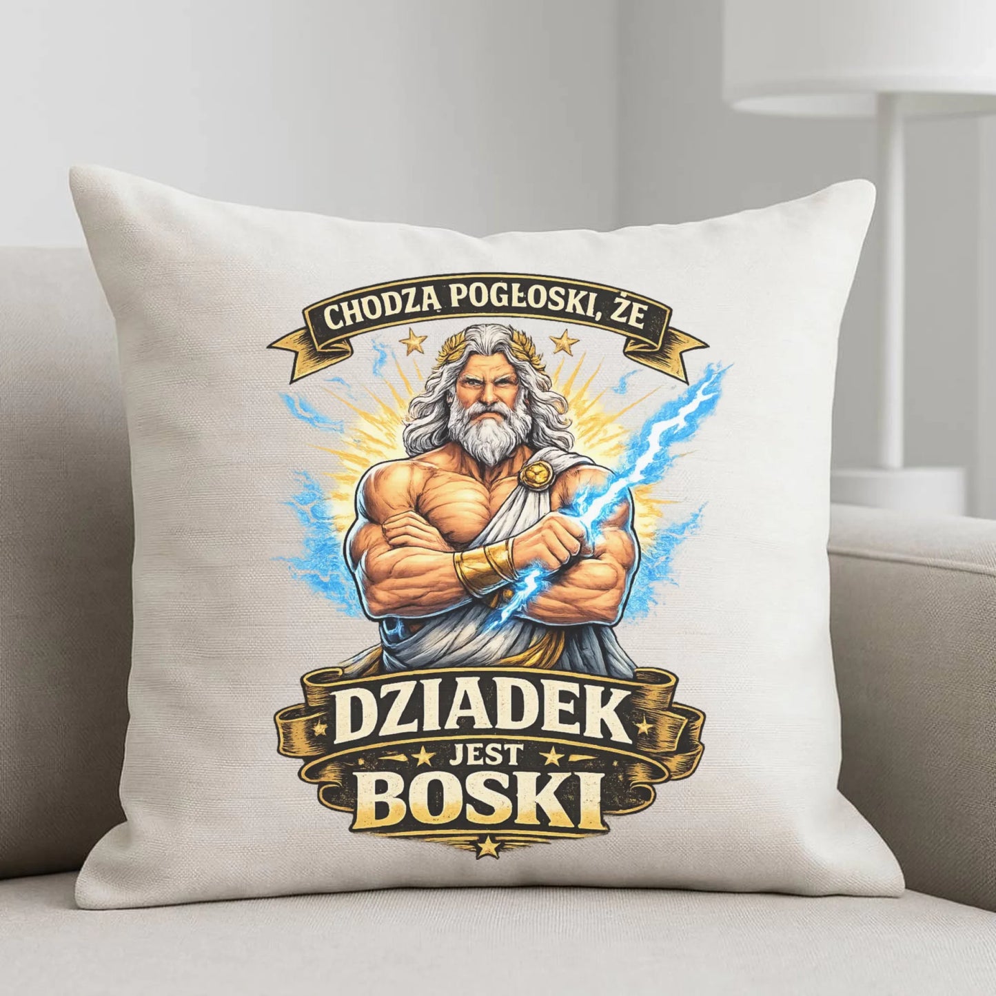 Poduszka dla dziadka - Chodzą pogłoski, że dziadek jest boski D16 - StoryCups.pl