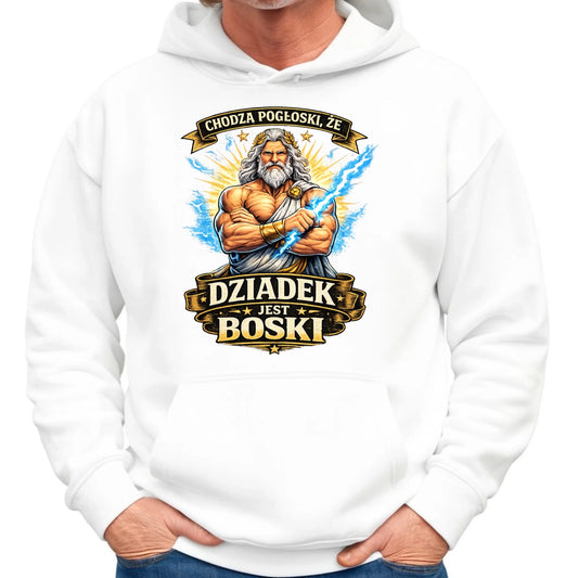 Bluza z kapturem dla dziadka - Chodzą pogłoski, że dziadek jest boski D16 - StoryCups.pl