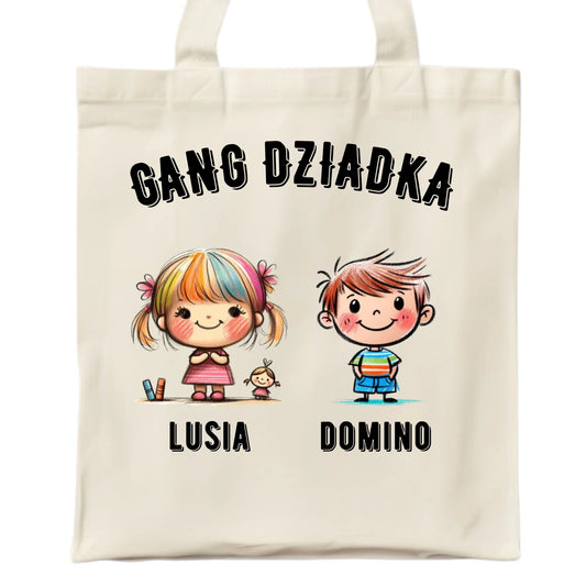 Torba dla dziadka - Gang Dziadka imiona wnuków 2-6 - personalizowana D18 - StoryCups.pl