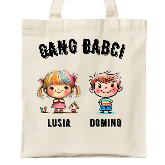 Torba dla babci - Gang Babci imiona wnuków 2-6 - personalizowana B18 - StoryCups.pl