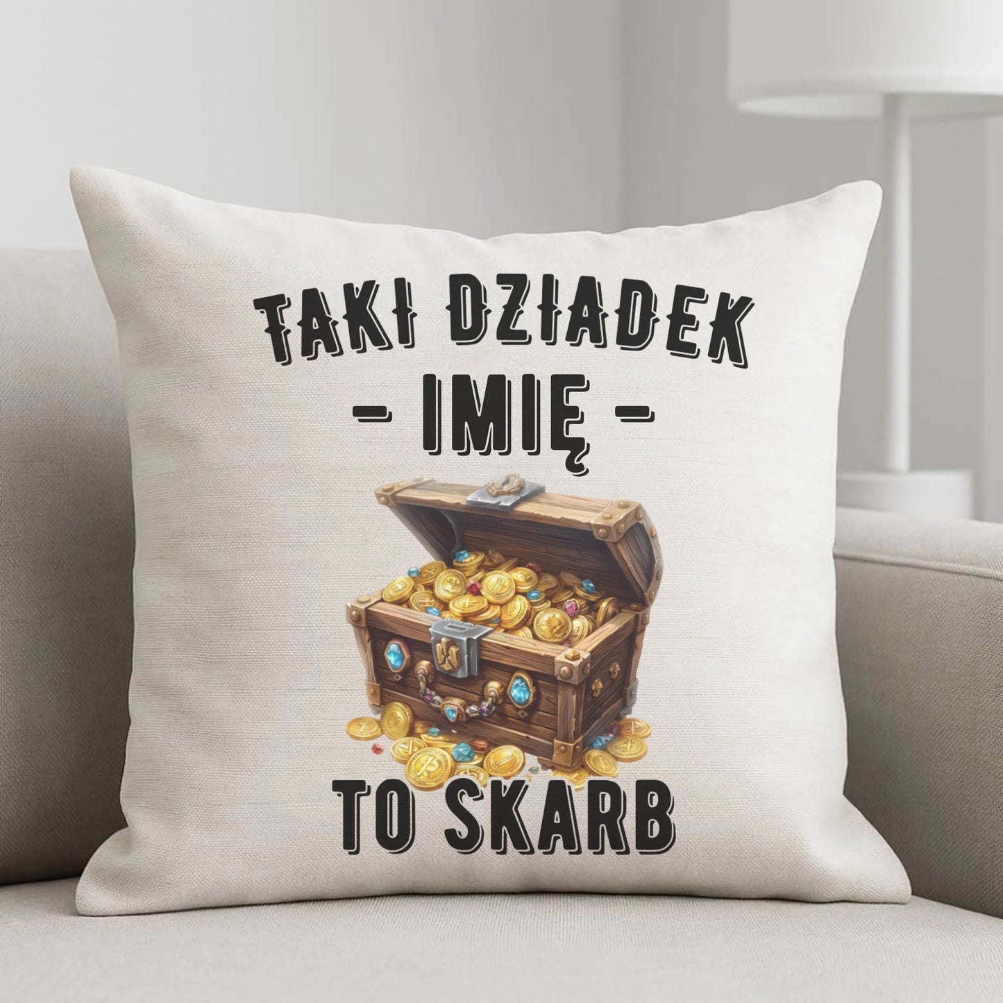 Poduszka dla dziadka - Taki dziadek to skarb - personalizowana D19 - StoryCups.pl