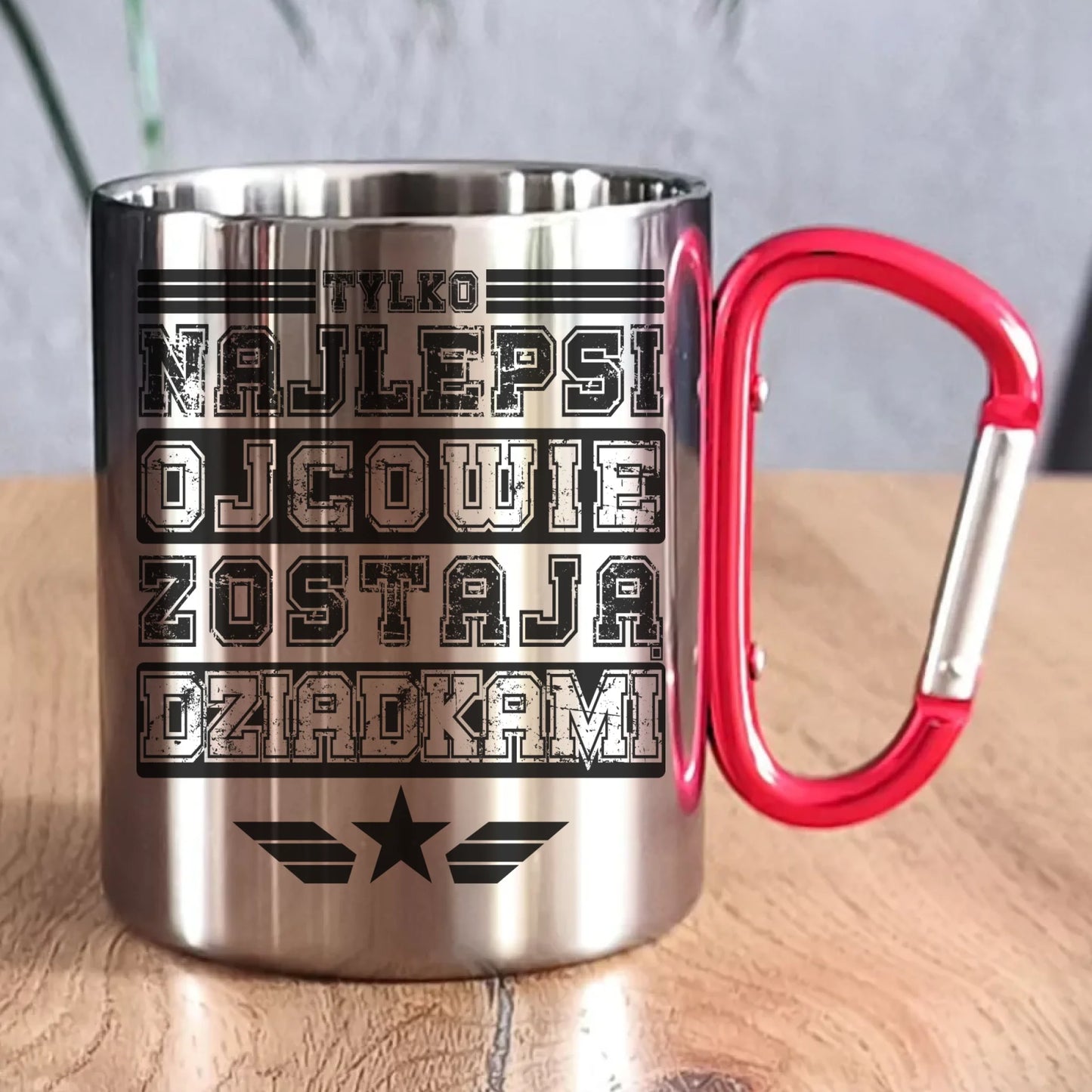 Kubek metalowy dla dziadka - Tylko najlepsi ojcowie zostają dziadkami D25 - StoryCups.pl