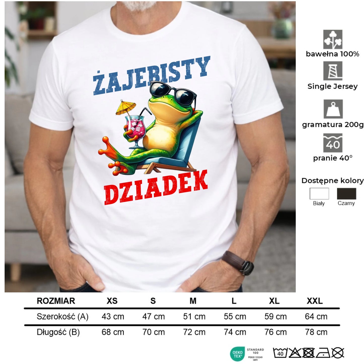Koszulka dla dziadka - Żajebisty dziadek D27 - StoryCups.pl