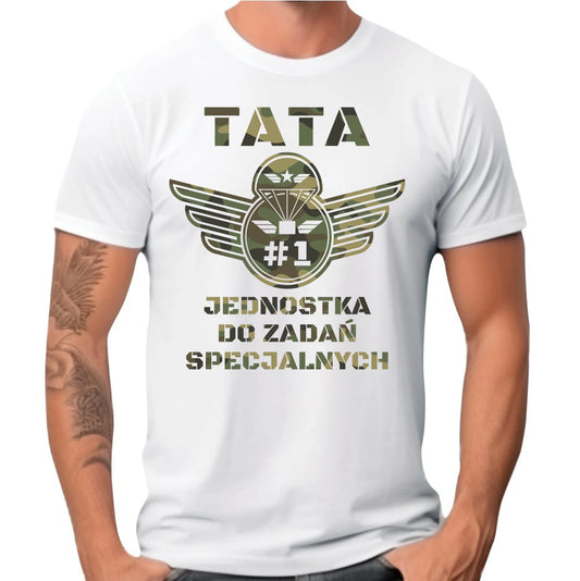 Koszulka dla taty - Tata jednostka do zadań specjalnych DT42 - StoryCups.pl