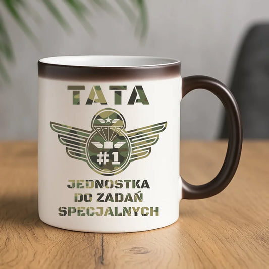 Kubek magiczny dla taty - Tata jednostka do zadań specjalnych DT42 - StoryCups.pl