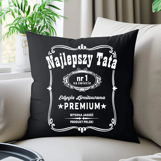 Poduszka dekoracyjna dla taty - Najlepszy tata edycja limitowana DT32 - StoryCups.pl