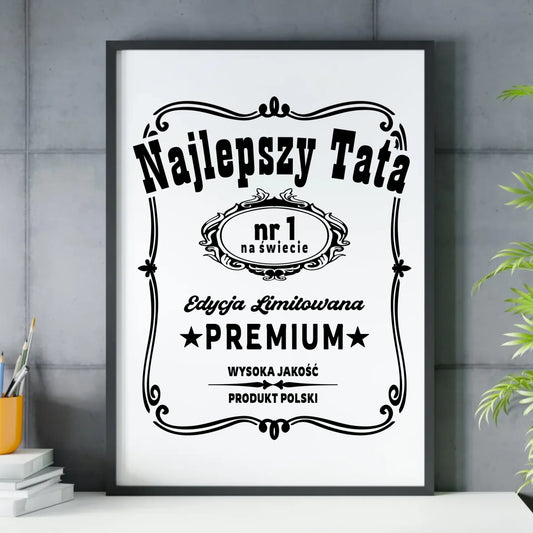 Plakat w ramie dla taty - Najlepszy tata edycja limitowana DT32 - StoryCups.pl