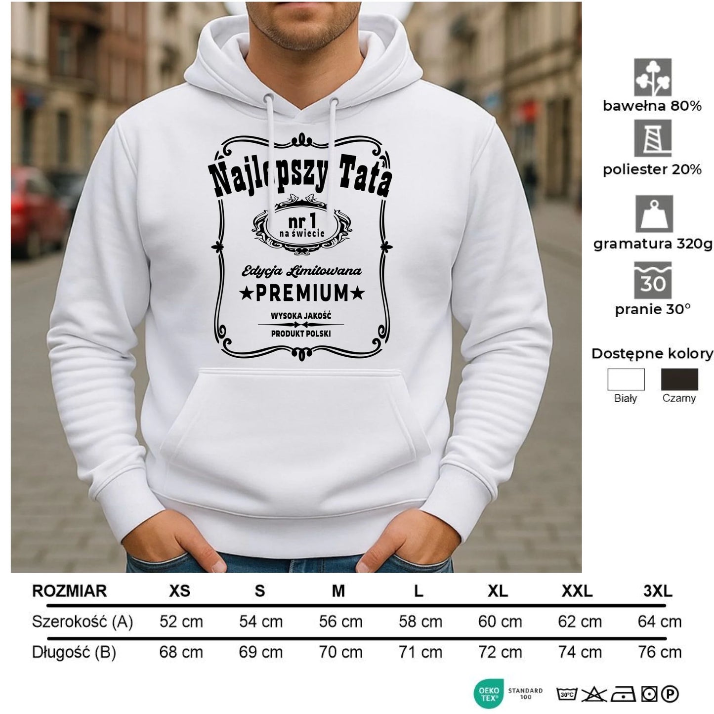 Bluza z kapturem dla taty - Najlepszy tata edycja limitowana DT32 - StoryCups.pl