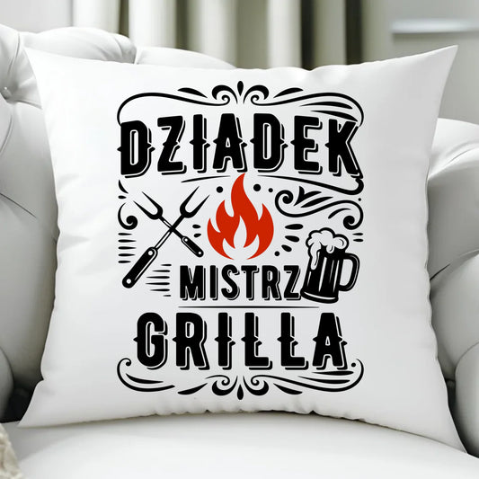 Poduszka dla dziadka - Dziadek mistrz grilla D33 - StoryCups.pl