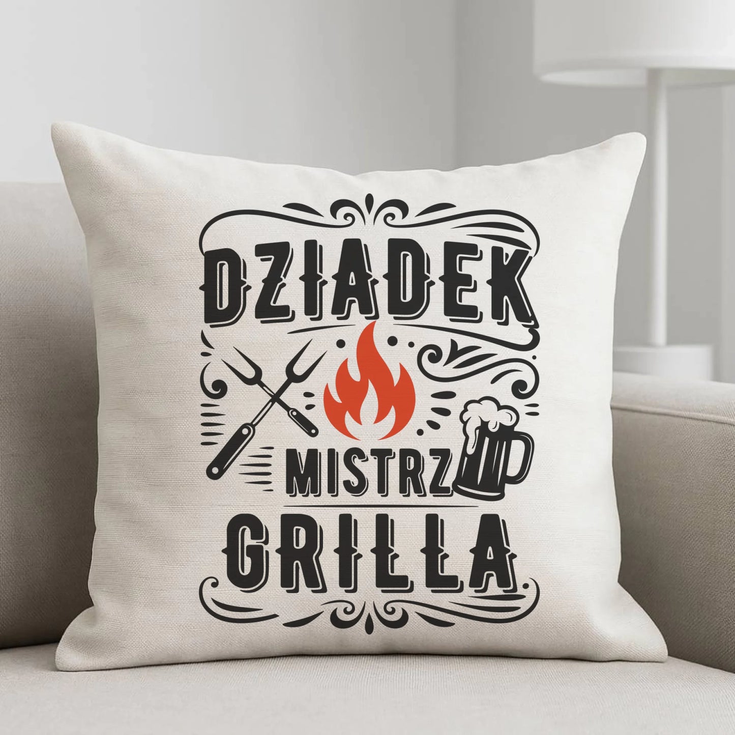 Poduszka dla dziadka - Dziadek mistrz grilla D33 - StoryCups.pl