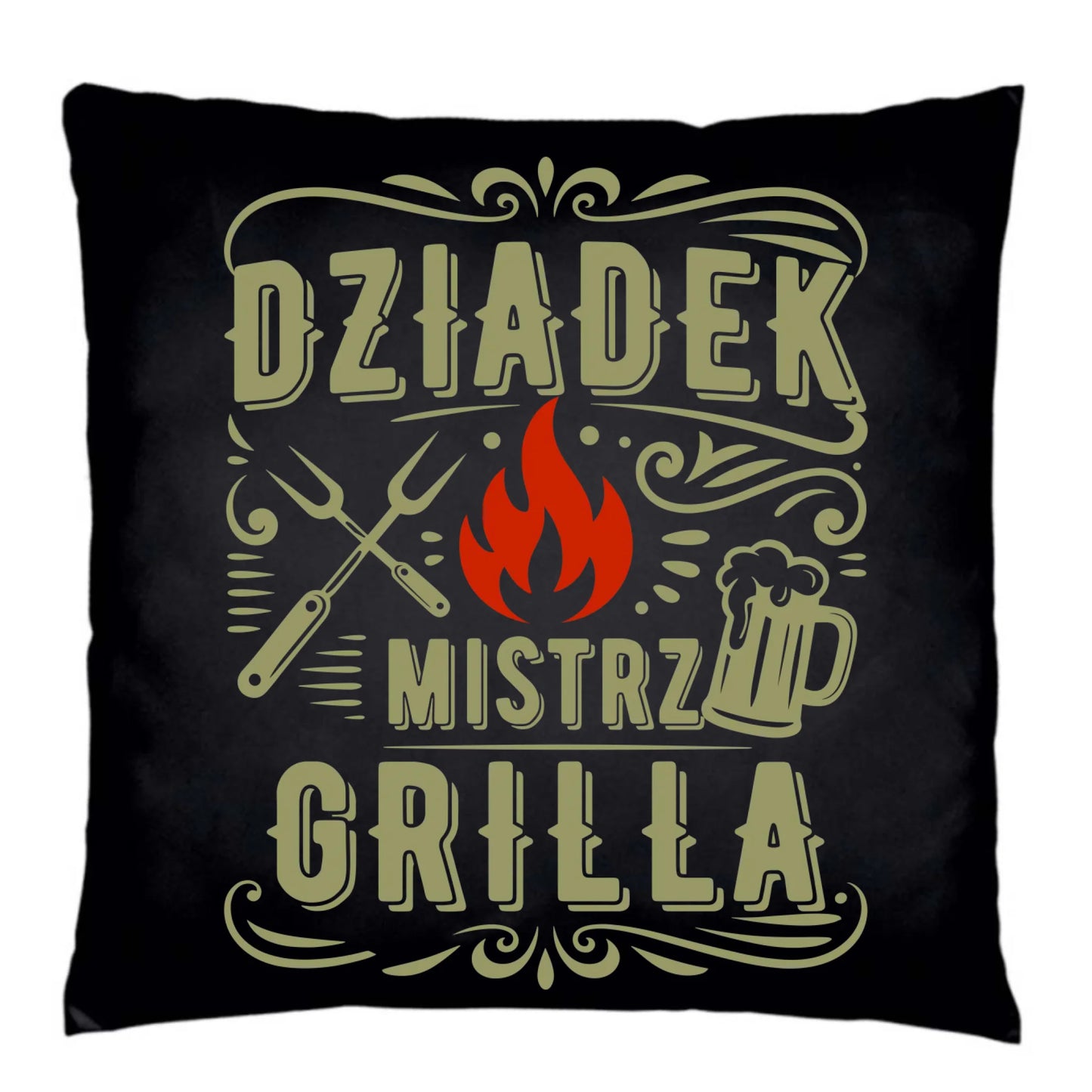 Poduszka dekoracyjna dla dziadka - Dziadek mistrz grilla D33 - StoryCups.pl