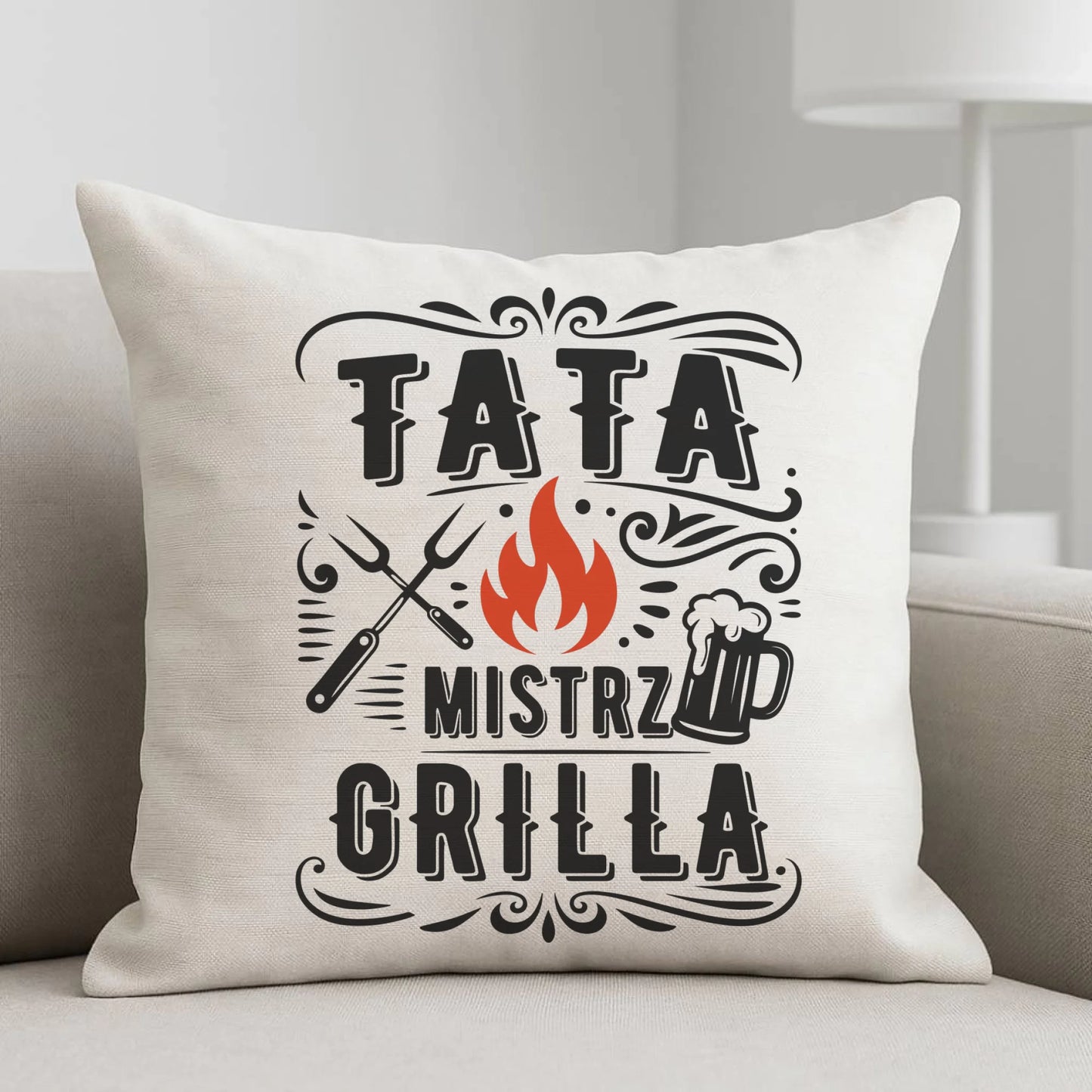 Poduszka dla taty - Tata mistrz grilla DT53 - StoryCups.pl