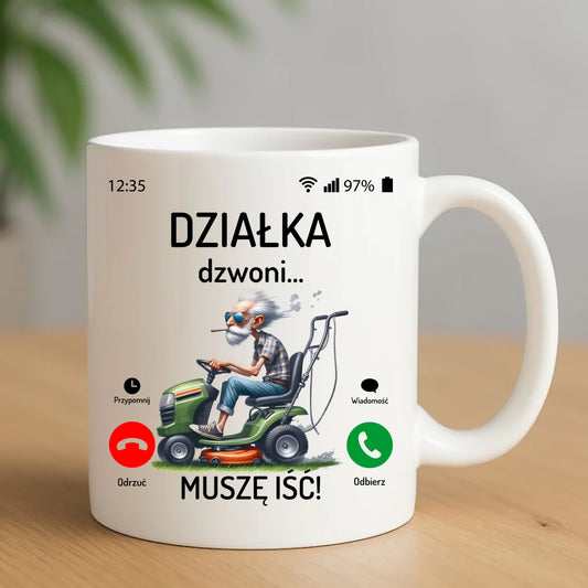 Kubek dla dziadka - Działka dzwoni muszę iść D35 - StoryCups.pl