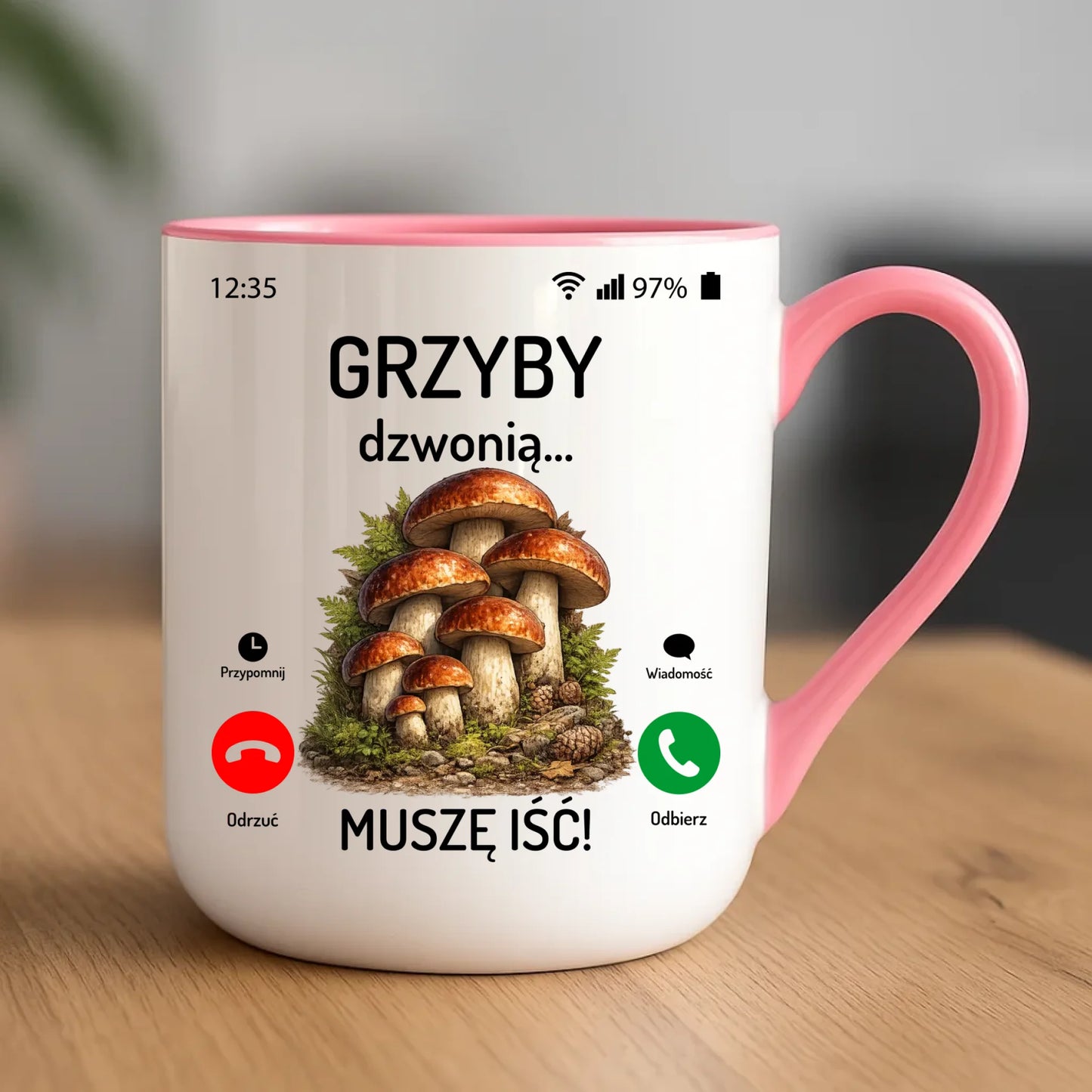 Kubek elegant dla dziadka grzybiarza - Grzyby dzwonią muszę iść D36 - StoryCups.pl