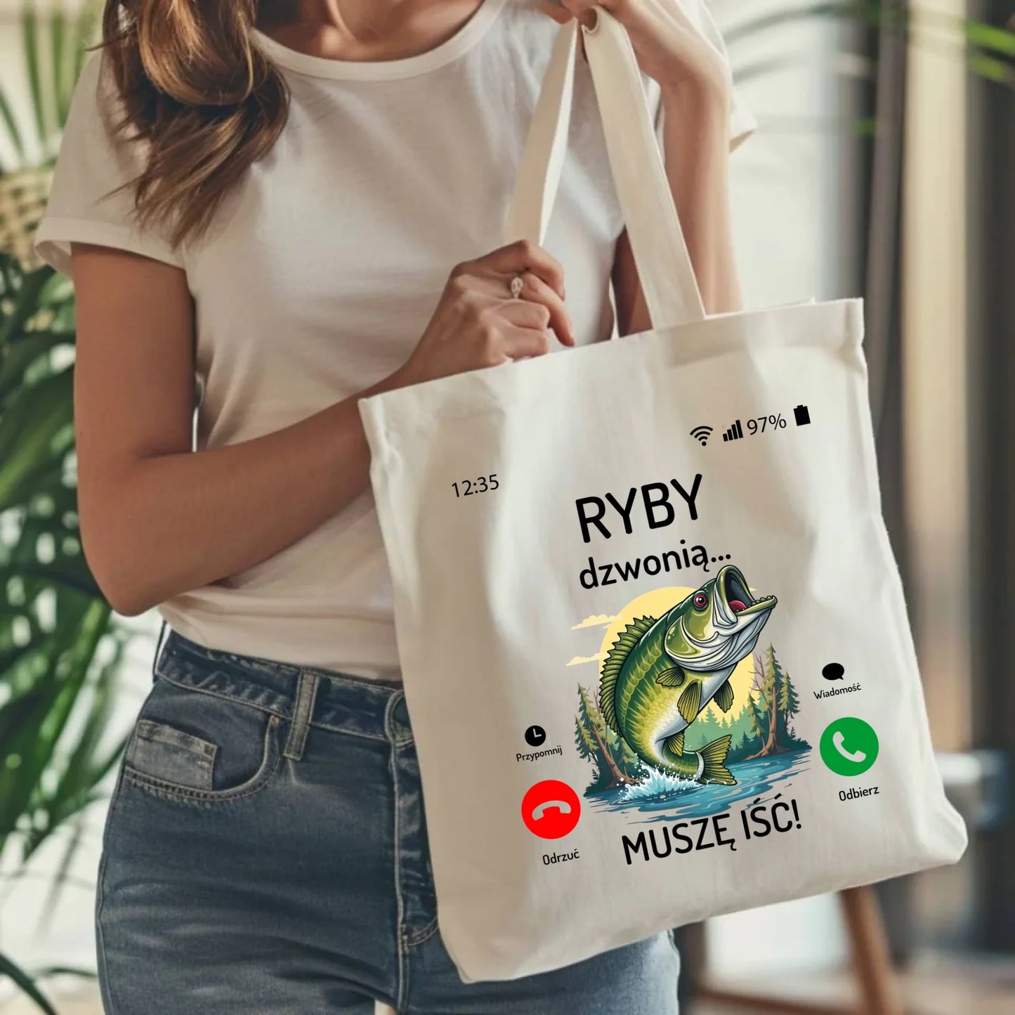 Torba dla dziadka wędkarza - Ryby dzwonią muszę iść D37 - StoryCups.pl