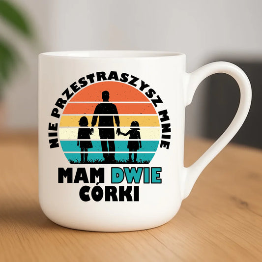 Kubek elegant dla taty - Nie przestraszysz mnie mam dwie córki DT02 - StoryCups.pl