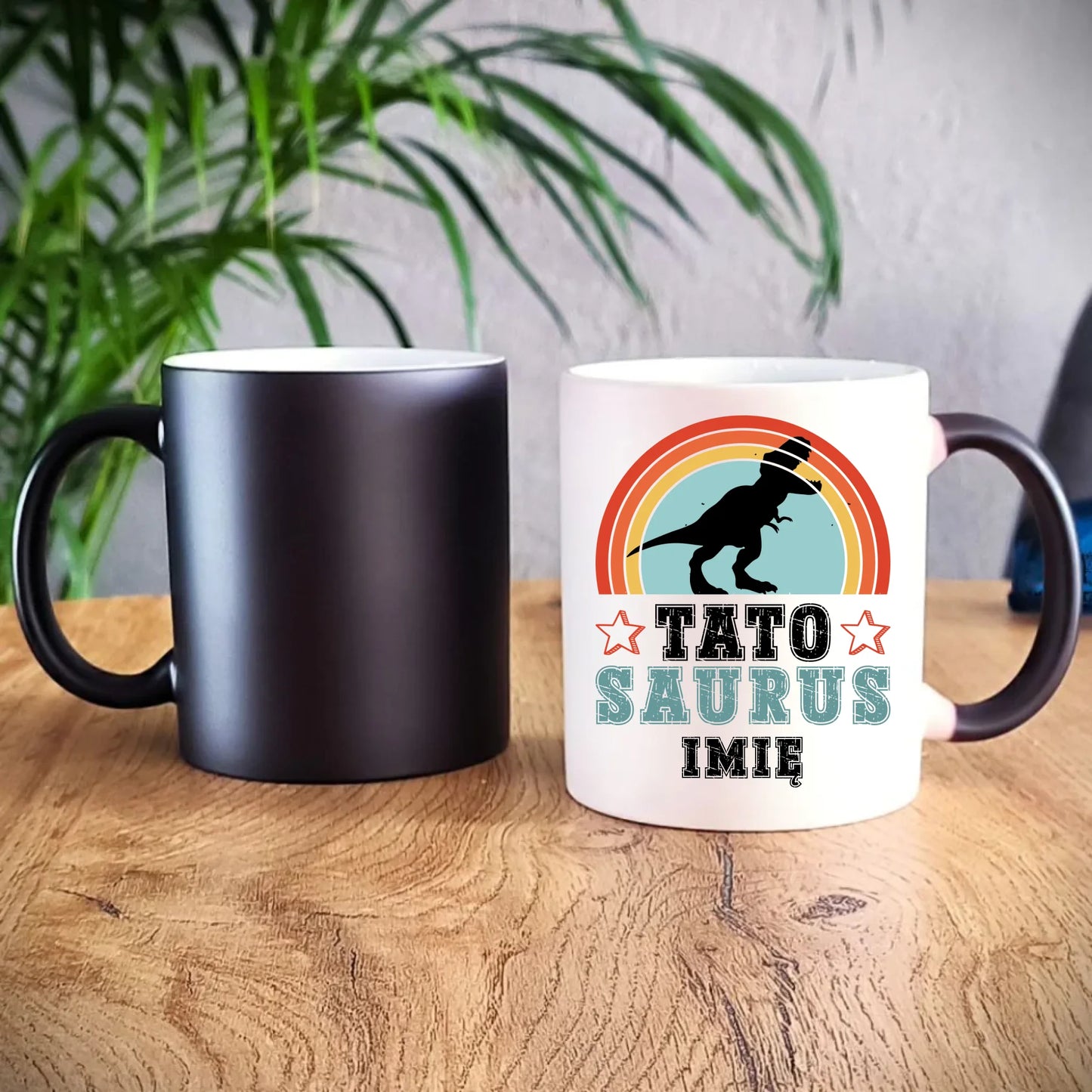 Kubek magiczny dla taty - Tato Saurus - personalizowany DT03 - StoryCups.pl