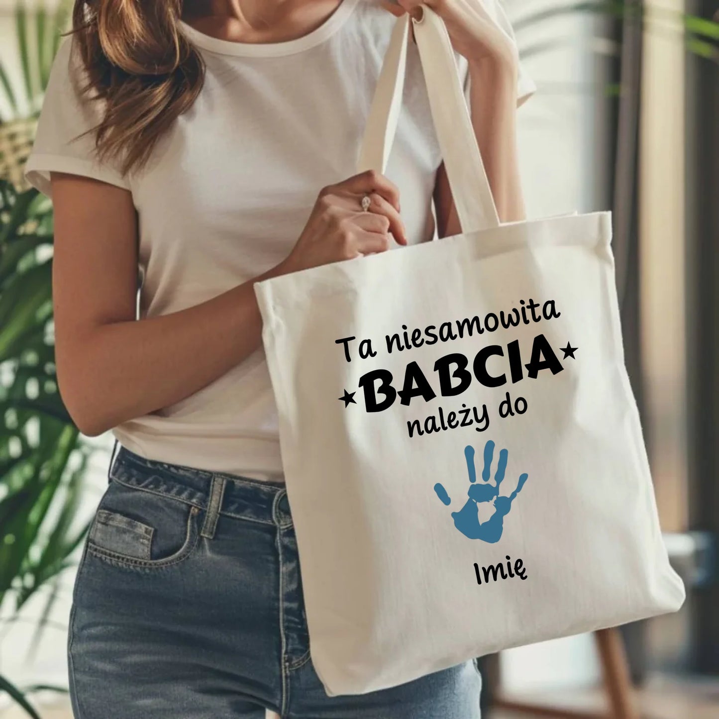 Torba dla babci - Babcia należy do wnuków 1–6 imion – personalizowana B33