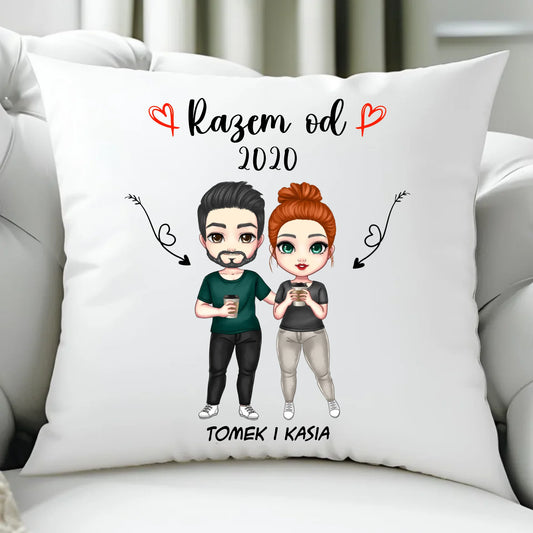 Poduszka dla par - Para razem od - personalizowana W01