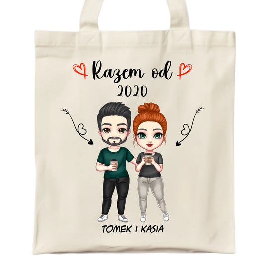 Torba dla par - Razem od - personalizowana W01 - StoryCups.pl