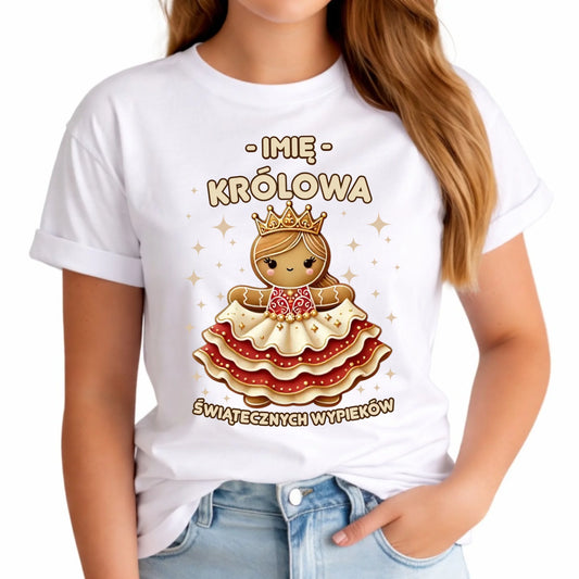 Koszulka damska świąteczna - Królowa świątecznych wypieków - personalizowana BN28 - StoryCups.pl