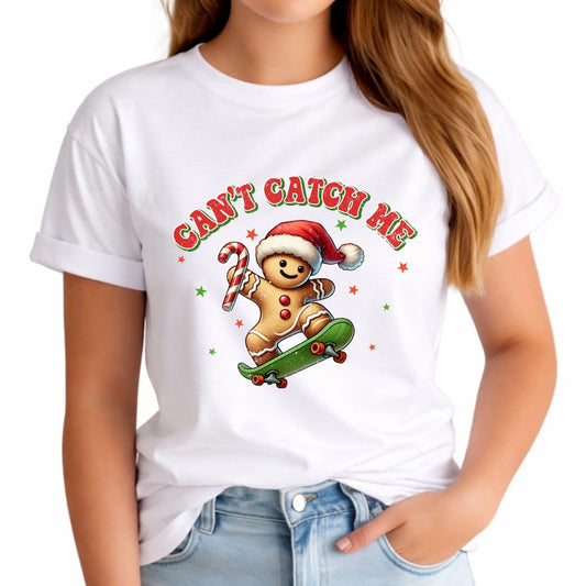 Koszulka damska świąteczna - Piernik na deskorolce Can't catch me BN45 - StoryCups.pl