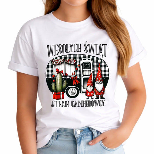 Koszulka damska świąteczna - Wesołych Świąt Team Camperowcy BN44 - StoryCups.pl