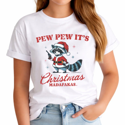 Koszulka damska świąteczna - Pew pew it's Christmas BN60 - StoryCups.pl