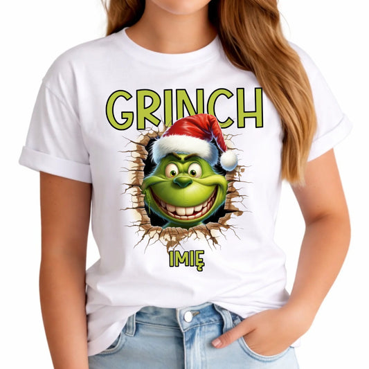 Koszulka damska świąteczna - Grinch - personalizowana BN112 - StoryCups.pl